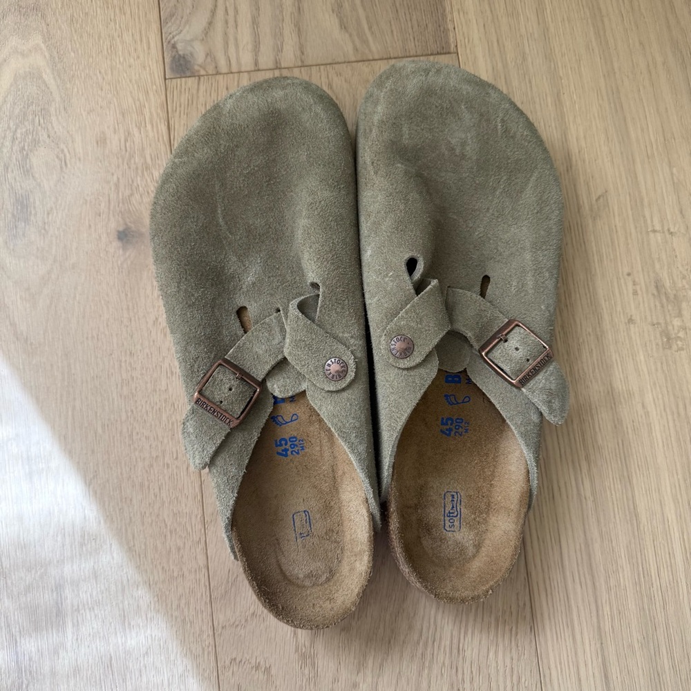 Birkenstock Olive Green Suede Loafers